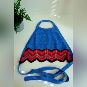 Zara top - open back. Size -S color - blue